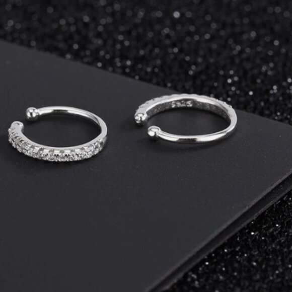 NWT STERLING SILVER 925 EAR CUFFS (SET OF 2) - Picture 1 of 3